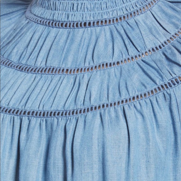 Rebecca minkoff / NWT Jordana chambray Medium wash ruched blouse top XS - Picture 6 of 10